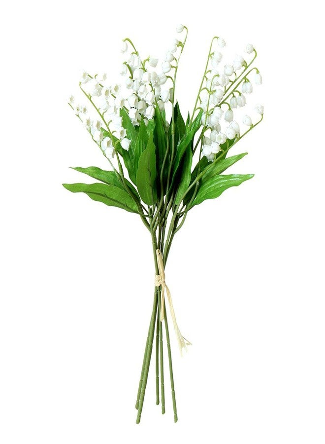 LebriTamFa Artificial Lily of The Valley Flowers Arrangement Bundle for Wedding Bouquet Home Decor Garden Decoration White Wedding Artificial Flowers (White, 6) - Image 3